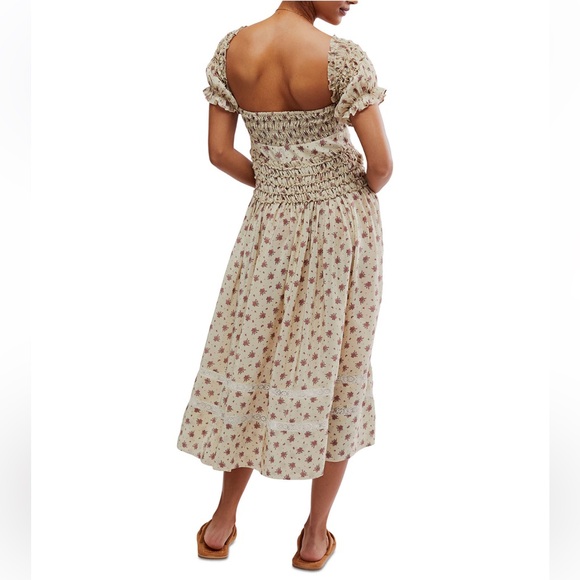 Free People Women's Bali Juniper Floral Print Ruffled Midi Dress, size 4 - Picture 2 of 4